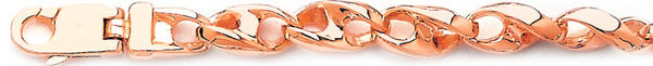 14k rose gold, 18k pink gold chain 8.1mm Monterey Link Bracelet