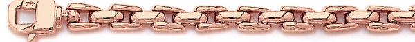 14k rose gold, 18k pink gold chain 6.5mm 3-Row Link Bracelet