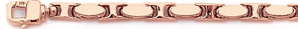 14k rose gold, 18k pink gold chain 5.6mm Flat Oval Link Bracelet
