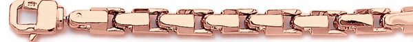 14k rose gold, 18k pink gold chain 6.2mm Flat Rolo Link Bracelet