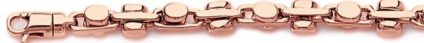 14k rose gold, 18k pink gold chain 6.6mm Bullet II Link Bracelet