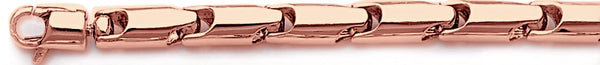 14k rose gold, 18k pink gold chain 6mm Pinned Tube Link Bracelet