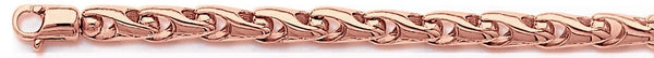 14k rose gold, 18k pink gold chain 5.5mm Wave Link Bracelet