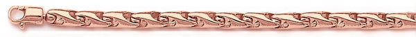 14k rose gold, 18k pink gold chain 4.1mm Wave Link Bracelet