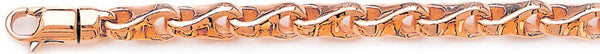 14k rose gold, 18k pink gold chain 6.3mm Knuckle Bone Link Bracelet