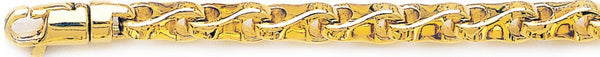 18k yellow gold chain, 14k yellow gold chain 7mm Knuckle Bone Link Bracelet