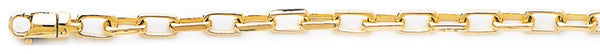18k yellow gold chain, 14k yellow gold chain 3.9mm Flat Elongated Rolo Link Bracelet