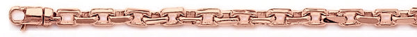14k rose gold, 18k pink gold chain 4.4mm Flat Elongated Rolo Link Bracelet
