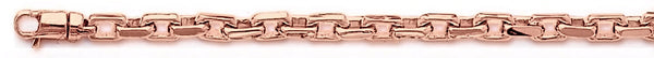 14k rose gold, 18k pink gold chain 4.4mm Flat Elongated Rolo Link Bracelet