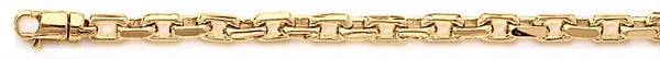 18k yellow gold chain, 14k yellow gold chain 4.4mm Flat Elongated Rolo Link Bracelet
