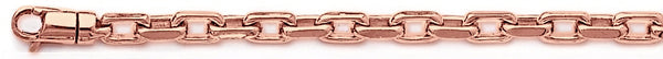 14k rose gold, 18k pink gold chain 4.6mm Flat Elongated Rolo Chain Necklace