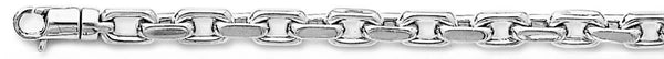 18k white gold chain, 14k white gold chain 5.3mm Flat Elongated Rolo Link Bracelet