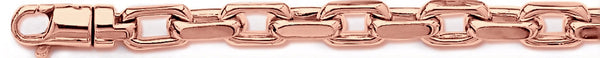 14k rose gold, 18k pink gold chain 7.2mm Flat Elongated Rolo Link Bracelet