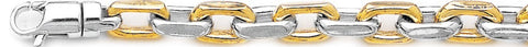 7.6mm Flat Elongated Rolo Link Bracelet custom made gold chain