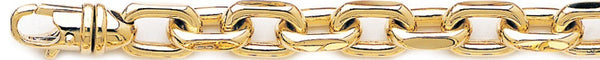 18k yellow gold chain, 14k yellow gold chain 9.2mm Flat Elongated Rolo Link Bracelet