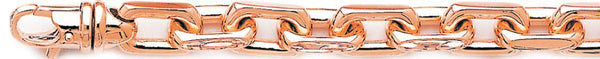 14k rose gold, 18k pink gold chain 8.6mm Flat Elongated Rolo Chain Necklace