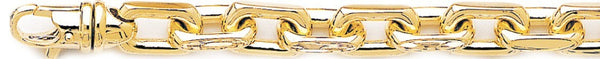 18k yellow gold chain, 14k yellow gold chain 8.6mm Flat Elongated Rolo Link Bracelet