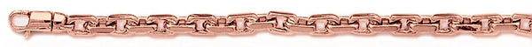 14k rose gold, 18k pink gold chain 4.2mm Flat Elongated Rolo Link Bracelet