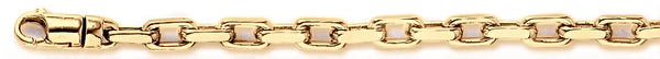 18k yellow gold chain, 14k yellow gold chain 4.5mm Flat Elongated Rolo Link Bracelet