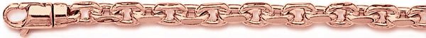 14k rose gold, 18k pink gold chain 5.6mm Flat Elongated Rolo Chain Necklace