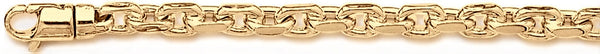 18k yellow gold chain, 14k yellow gold chain 5.6mm Flat Elongated Rolo Link Bracelet