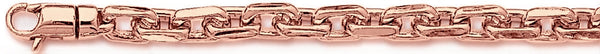 14k rose gold, 18k pink gold chain 6.4mm Flat Elongated Rolo Link Bracelet