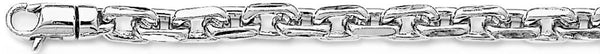 18k white gold chain, 14k white gold chain 6.4mm Flat Elongated Rolo Link Bracelet