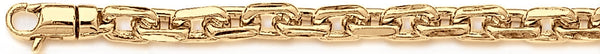 18k yellow gold chain, 14k yellow gold chain 6.4mm Flat Elongated Rolo Link Bracelet