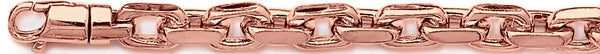 14k rose gold, 18k pink gold chain 7.6mm Flat Elongated Rolo Link Bracelet