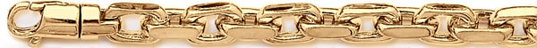 18k yellow gold chain, 14k yellow gold chain 7.6mm Flat Elongated Rolo Link Bracelet