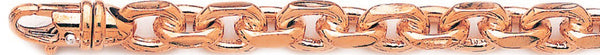 14k rose gold, 18k pink gold chain 9mm Flat Elongated Rolo Link Bracelet