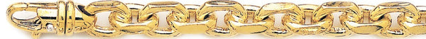18k yellow gold chain, 14k yellow gold chain 9mm Flat Elongated Rolo Link Bracelet