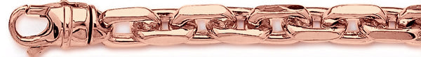 14k rose gold, 18k pink gold chain 9.8mm Flat Elongated Rolo Link Bracelet