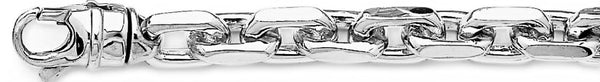 18k white gold chain, 14k white gold chain 9.8mm Flat Elongated Rolo Link Bracelet