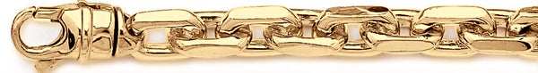 18k yellow gold chain, 14k yellow gold chain 9.8mm Flat Elongated Rolo Link Bracelet