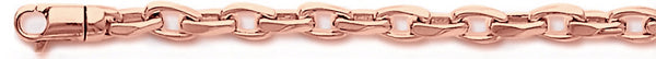 14k rose gold, 18k pink gold chain 5mm Semi Rolo Link Bracelet