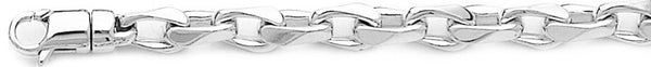 18k white gold chain, 14k white gold chain 6.5mm Semi Rolo Link Bracelet