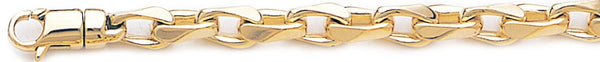 18k yellow gold chain, 14k yellow gold chain 6.5mm Semi Rolo Link Bracelet