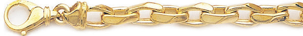 18k yellow gold chain, 14k yellow gold chain 7.4mm Semi Rolo Link Bracelet