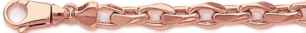 14k rose gold, 18k pink gold chain 8mm Semi Rolo Link Bracelet