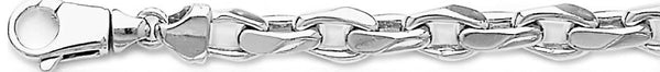 18k white gold chain, 14k white gold chain 8mm Semi Rolo Link Bracelet