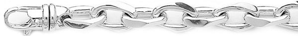 18k white gold chain, 14k white gold chain 9.8mm Semi Rolo Link Bracelet