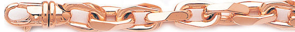 14k rose gold, 18k pink gold chain 9.5mm Semi Rolo Link Bracelet