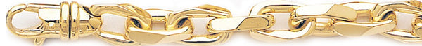 18k yellow gold chain, 14k yellow gold chain 9.5mm Semi Rolo Link Bracelet