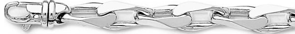 18k white gold chain, 14k white gold chain 9.6mm Semi Rolo Link Bracelet