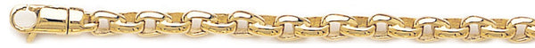 18k yellow gold chain, 14k yellow gold chain 5mm Semi Rolo Link Bracelet
