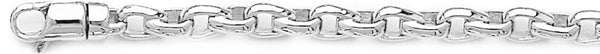 18k white gold chain, 14k white gold chain 6mm Semi Rolo Chain Necklace