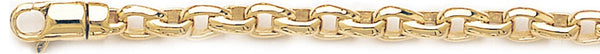 18k yellow gold chain, 14k yellow gold chain 6mm Semi Rolo Link Bracelet