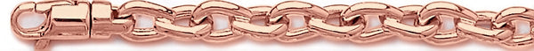 14k rose gold, 18k pink gold chain 8.5mm Semi Rolo Link Bracelet