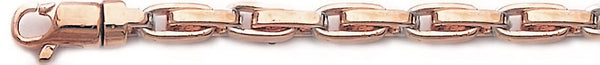 14k rose gold, 18k pink gold chain 5.8mm Offset Box Link Bracelet